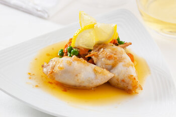 Gevulde inktvis met Verdicchio wijn